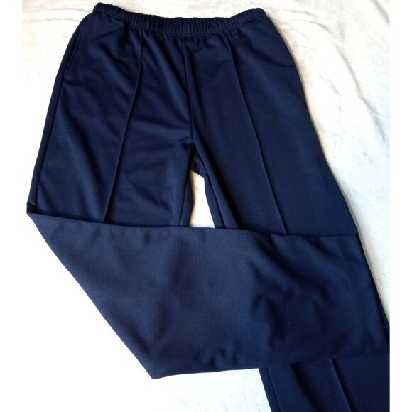 Blair Womens Pleated Straight Leg Pull On Pants Navy Blue Elastic Waist … - Picture 8 of 11